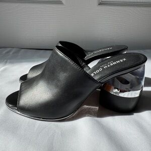 Kenneth Cole Black and Silver Women's Mules